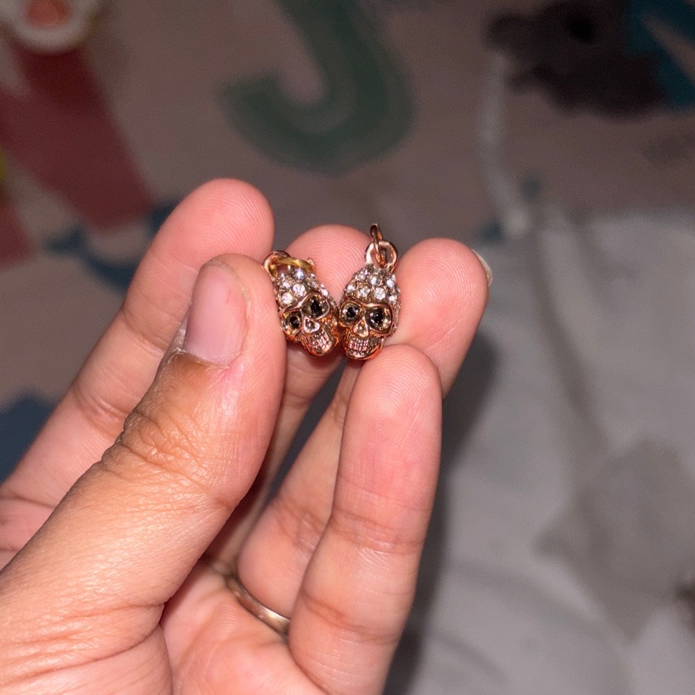 Gold and Silver Skull Earrings